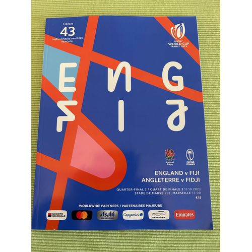 Programme Rugby World Cup 2023 Match 43 Marseille England Vs Fidji