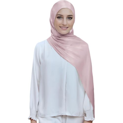 Lina & Lily Foulard Femme Musulmane En Crêpe Organza Avec Reflets Argentés.[G700]