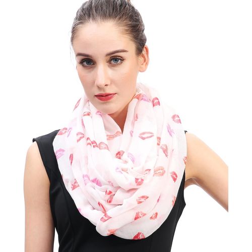 Lina & Lily Foulard Tube Imprimé Lèvres Baiser.[G1173]