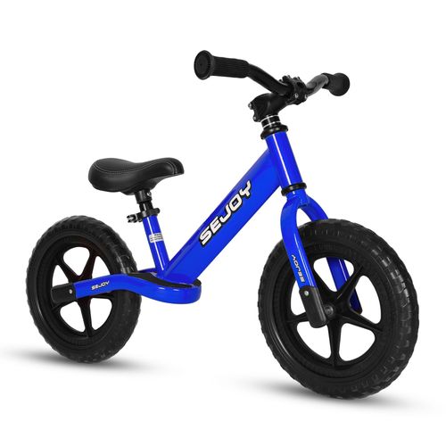 Sejoy Draisienne Enfant Vélo Sans Pédales Pour 2 À 6 Ans, Vélo D'équilibre Enfant Avec Selle Réglable En Hauteur, 12" Roues, Bleu