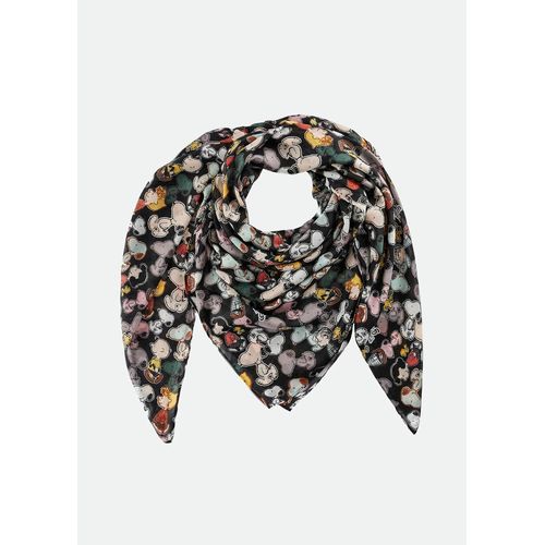 Foulard Pour Femme | Xl Peanuts Snoopy | En Noir.[G1180]