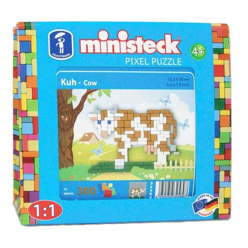 Ministeck 32589 - Puzzle Motif Ferme Avec Vache Avec Support Accessoires Env 300 Pi Ces