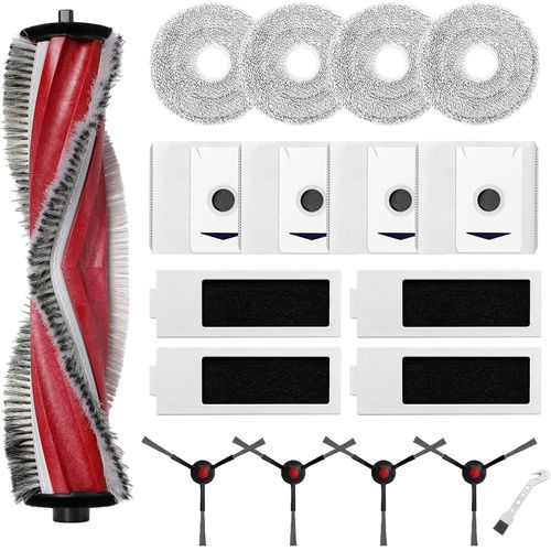 Kit d'accessoires pour ECOVACS DEEBOT T30 Omni / T30 Pro Omni aspirateur robot, 1 brosse principale, 4 filtres HEPA, 4 Chiffons, 4 sacs à poussière, 4 brosses latérales, 1 brosse propre.[G174]
