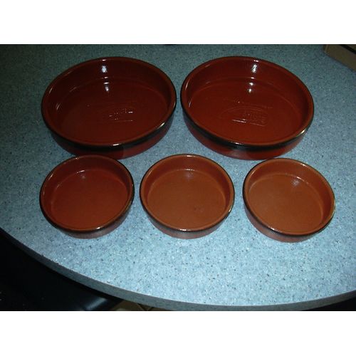 Lot De 5 Moules Rond En Céramique Marron