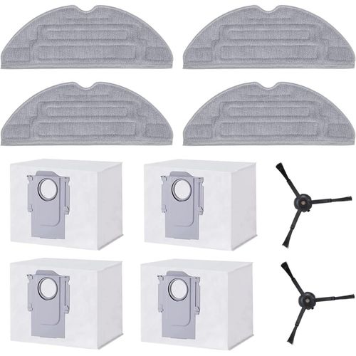 Kit d'accessoires pour Roborock S8 Pro Ultra, 4 sacs à poussière, 4 lingettes de nettoyage, 2 brosses latérales, pièces de rechange pour robot aspirateur.[G409]