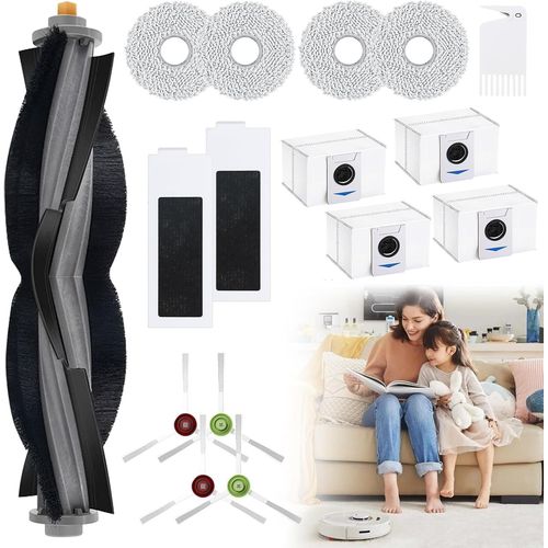 Kit d'accessoires de rechange pour Ecovacs DEEBOT T20 Omni - Kit d'accessoires pour aspirateur Ecovacs Deebot T20 e Omni - 1 brosse principale, 2 filtres, 4 brosses latérales, 4 chiffons à.[G610]