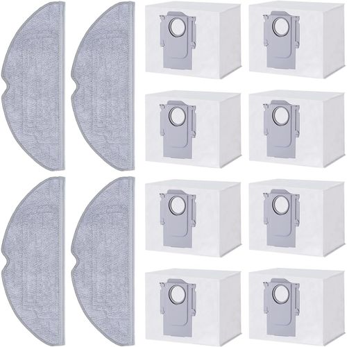Kit d'accessoires pour Roborock S8 Pro Ultra, 8 sacs à poussière, 4 chiffons de nettoyage, pièces de rechange pour robot aspirateur.[G418]