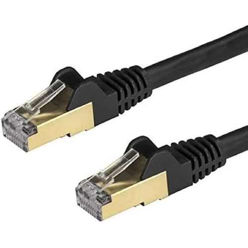 StarTech.com Câble réseau Cat6a STP blindé sans crochet - 1 m Noir - Cordon Ethernet RJ45 anti-accroc - Câble patch (6ASPAT1MBK).[G883]
