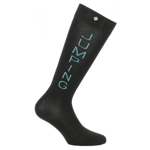 Chaussettes Equithème "Jumping" - Couleur : Noir/Bleu, Taille : 42-45