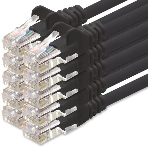 Câble réseau Cat.6 - noir - 10x - 3,0 m - (jeu) - Câble Ethernet CAT6 Câble Lanka Câble patch 1000 Mbits.[G734]