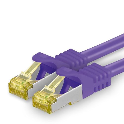 Câble réseau Cat.7 20 m violet 1 pièce Câble Ethernet Cat7 Câble réseau LAN Câble brut 10 Gb s SFTP PIMF LSZH set câble patch avec prise Rj 45 Cat.6a.[G770]