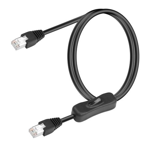 Câble Ethernet Cat6 avec interrupteur marche/arrêt, câble d'extension RJ45 mâle vers mâle avec commutateur 304, câble réseau Internet Cat6, 1 m (mâle vers mâle).[G167]