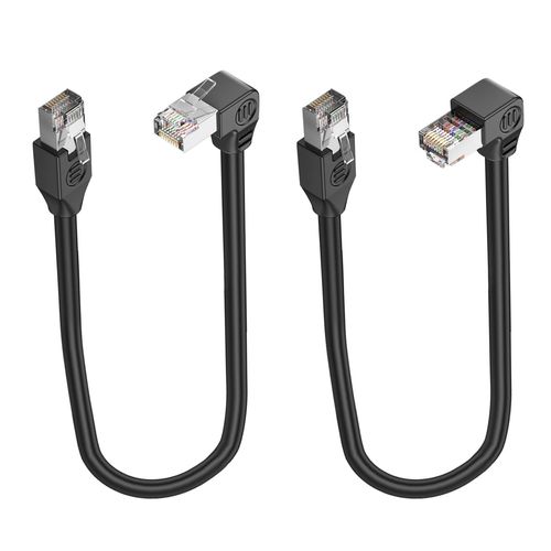 Câble Ethernet Cat5e court à 90 degrés Cat 5e LAN - Câble d'extension RJ45 mâle vers mâle - Câble réseau pour routeur, modem Smart TV, PC, ordinateur portable - 30 cm (Up Down).[G870]