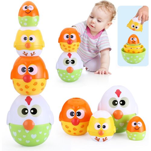 Jouet Bebe 1 an Oeuf Jouet pour BéBé à Empiler Et à EmboîTer, Bain De BéBé Et Jouet De Plage pour IntéRieur ExtéRieur, Jouet éDucatif PréCoce Jeux Montessori Educatif Cadeau Enfant 1 2 3 an.[G1124]