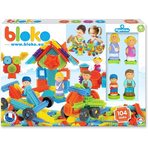 Grand Coffret De Jeu De Construction Sur Le Thème De La Famille, Avec 100 Pièces + 4 Figurines 3d ¿ Jouet Enfant 1 An Et Plus ¿ Fabriqué En Europe - 503627.[G1354]