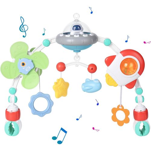 Jouet Poussette Bebe, Arche Eveil Bebe Jouets Musicaux Avec Lecteur De Musique À Volume Réglable, Jouets Sensoriels Pliables À Suspendre Pour Bébé Pour Garçons Et Filles De 3 6 9 12 Mois.[G544]