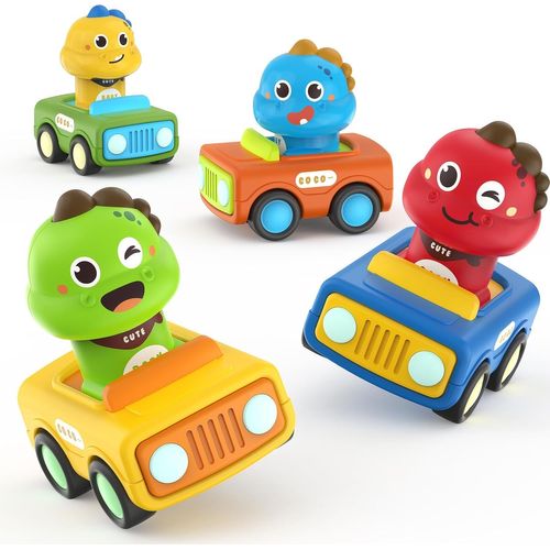 Jouet Voiture Bebe 1 2 3 Ans,4 Pièces Petite Voiture Enfant Friction Jeux Éducatifs Cadeau 1 2 3 Ans,Dinosaure Voiture Jouet Jeux Éducatifs idee Cadeau pour 9 12 18 24 Mois Garçons Filles.[G980]