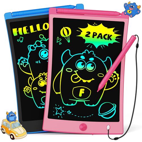 Lot 2 Tablette Dessin 8,5 Pouces LCD Ardoise Magique, Jouets éducatifs Enfant 3 4 5 6 7 Ans, Cadeaux D'anniversaire de Noël pour filles Garçons (Rose+Bleu).[G1379]