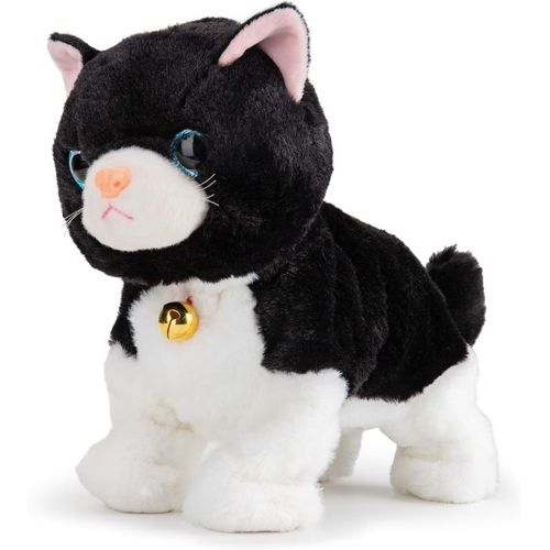 Jouets interactifs en Peluche pour Animal Domestique Robot électronique Contrôle du Son Jouet pour Chaton Cadeau d'anniversaire et de Noël (Yeux LED).[G1610]