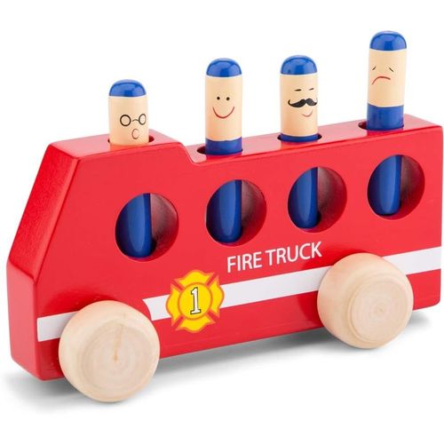 Pop Up Voiture De Pompier Jeu Éducatif Pour Enfants, Rouge.[G370]