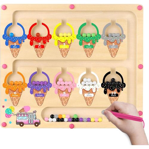 Cadeau Jouet Jeux Fille 3 4 ans Jouets Montessori Enfants Labyrinthe Magnétique de Couleurs Et De Chiffres Jouets de Triage des Couleurs Jeux Jeu Jouet Cadeau Enfant Educatif Montessori 3 4 ans.[G580]