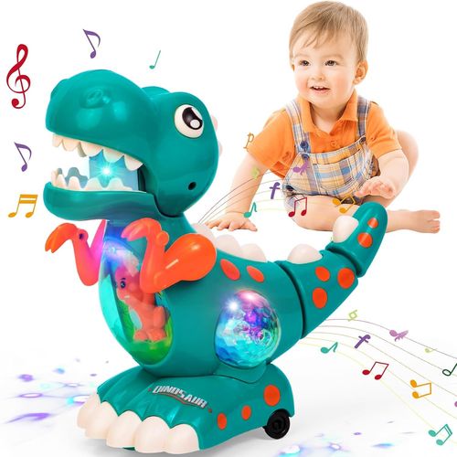Dinosaures Jouet Bebe 1 2 an, Rampants avec Musique et lumières, Jouet éducatif d¿éveil pour Bébé 12 18 24 Mois, Jouet Musical Enfant 1 2 3 an Garçon Fille Anniversaire Noël Cadeaux.[G699]