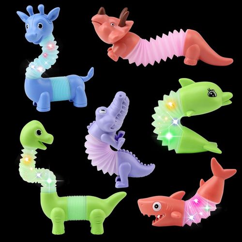 Jouets Sensoriels, 6 Pièces Mini Pop Tube Lumineux, Anti-Stress Jouet Fidget Sensoriel LED Bâtons Lumineux Objet Satisfaisant Extensible pour Enfants Adultes Personnes Souffrant d¿Autisme.[G1089]