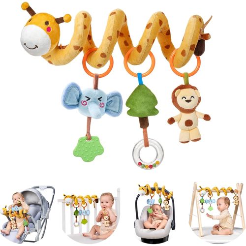 Girafe Spirale Landau Jouets Pour Bébés,Enfant Siège Auto Jouets Lit D' Poussette Jouets Suspendus,Nouveau-Né Peluche Hochet Jouet Cadeau Pour Garçons Filles 0 3 6 9 12 Mois.[G1110]