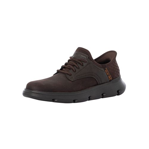 Skechers Baskets En Cuir Garza À Enfiler, Marron - 39 1/2