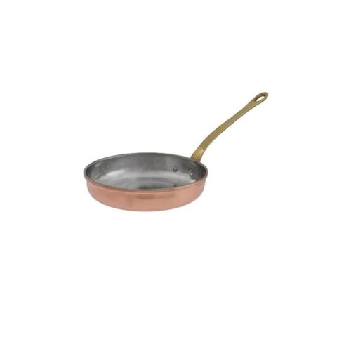 Poêle - Ich-Zapfe.De - 24 Cm - Cuivre Et Laiton - Tous Feux Sauf Induction - Poignée Fixe