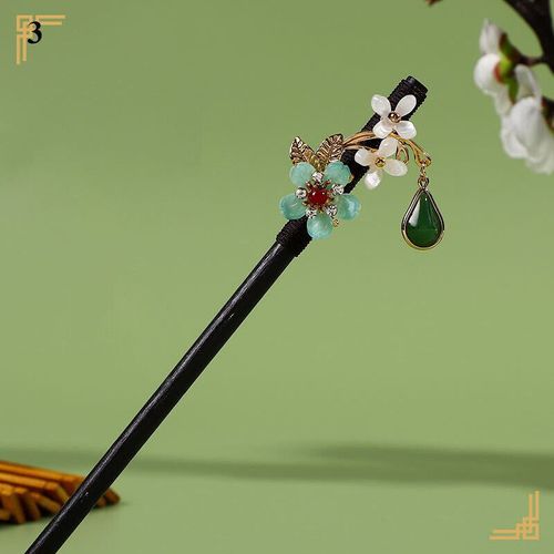 1 Pièces Femmes Style Chinois Gland Pendentif En Bois Épingles À Cheveux Pinces À Cheveux Bâton Bricolage Style 3
