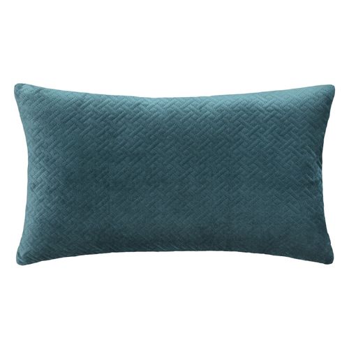 Coussin Dolce Effet Velours Déhoussable 58x38 Cm - Bleu Canard