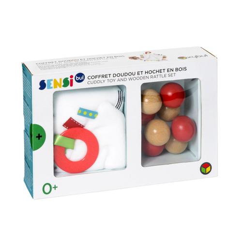 Oxybul | Coffret Doudou Et Hochet En Bois | Naissance - 3 Ans