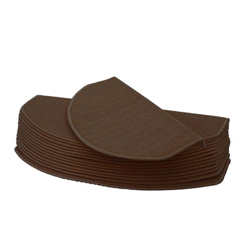Lot De 15 Tapis D'escalier Protection D'escalier Antidérapant 65x25cm Semi-Circulaire Marron 04_0000020