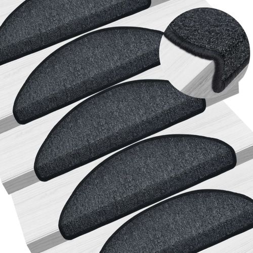 Tapis D'escalier 15 Pièces Anthracite 65x24x4 Cm Dec023552