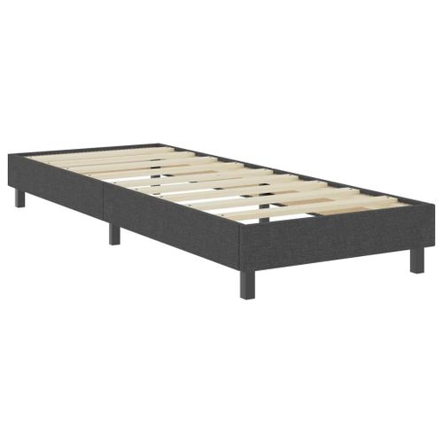 Sommier À Lattes Sur Pieds Cadre De Lit 80 X 200 Cm Tissu Gris Tdl0208025