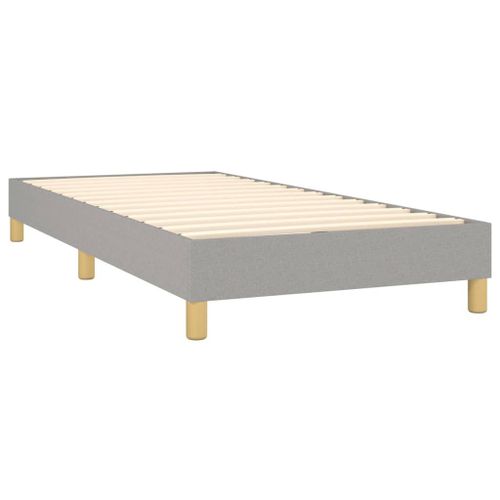 Sommier À Lattes Sur Pieds Cadre De Lit 90x200 Cm Tissu Gris Clair Tdl0207156