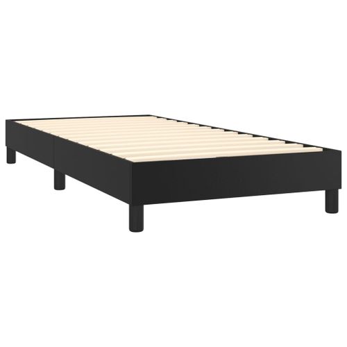 Sommier À Lattes Sur Pieds Cadre De Lit 80x200 Cm Synthétique Noir Tdl0206986