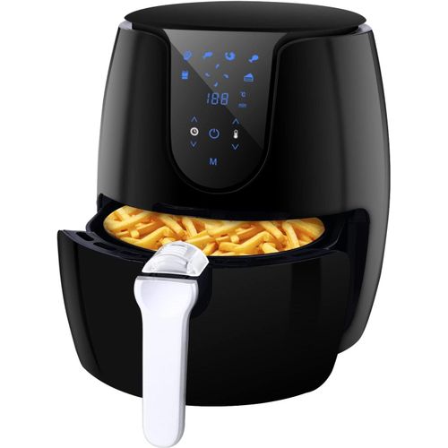 Friteuse sans huile, friteuse à air chaud 3,5L avec 6 programmes, Airfryer avec température réglable et minuterie, panier antiadhésif, sans BPA avec livre de cuisine, facile à nettoyer.[G369]