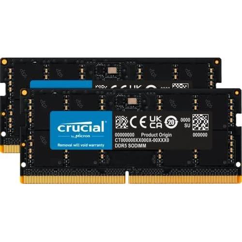 Crucial 64 Go (2x32 Go) Crucial DDR5-5600 CL 46 SO-DIMM RAM Notebook Memory Kit, Mémoire vive