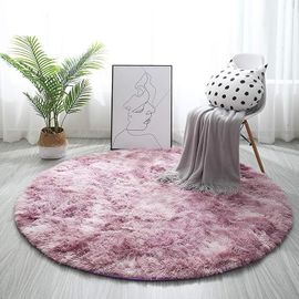 Tapis Ronds Moelleux Pour Chambre À Coucher, Salon, Chevet, Chambre À Coucher, Tapis En Peluche Modernes, Adaptés À La Décoration Intérieure (Blanc Violet, Diamètre 100 Cm)