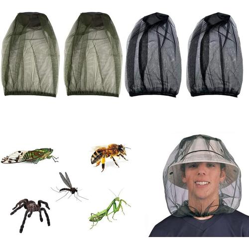 4 Pack Face Mosquito Net Head Mosquito Protection Cover Mosquito Head Net Mosquito Head Cap Protection Against Mosquitoes Bugs