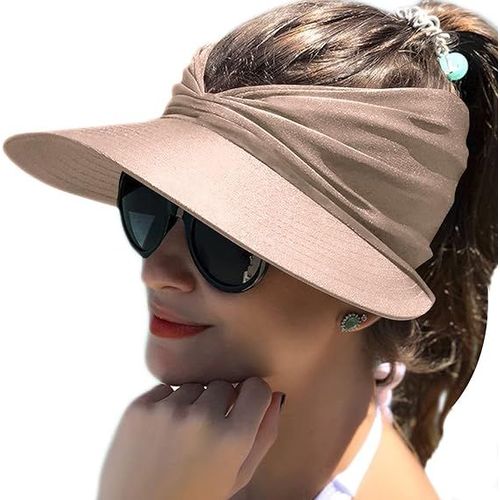 Chapeau De Soleil Haut Vide Pour Femme (Rose) À Large Bord Upf50 + Protection Uv Chapeau De Plage Topless D'été Pliable Protection Solaire À Séchage Rapide Chapeau De Sport De Plage