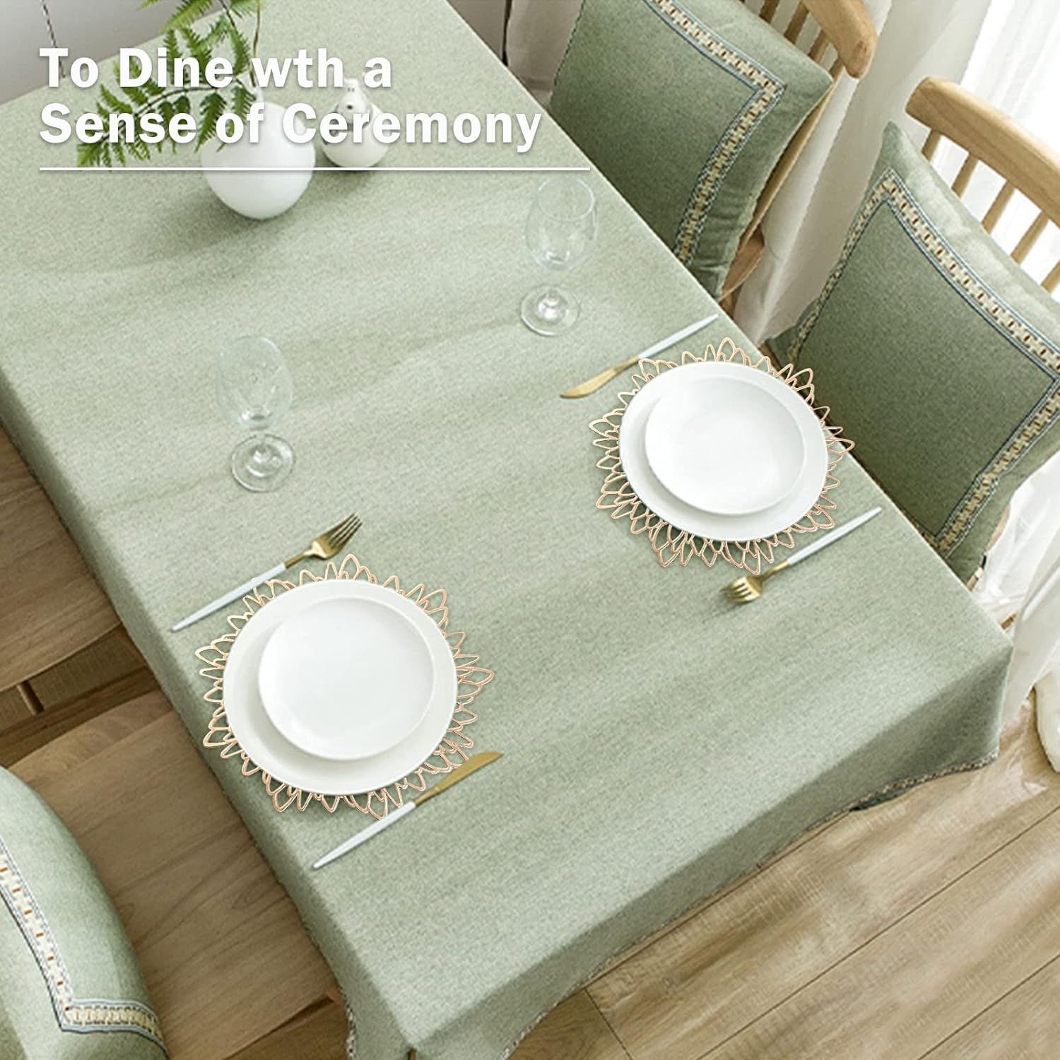4 Sets De Table Feuilles Rondes En Pvc (Or), Sets De Table E... - 5