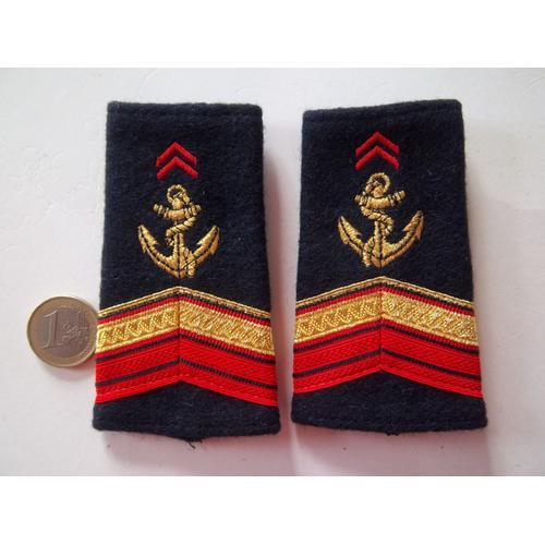 Lot Épaulettes Caporal-Chef / Brigadier-Chef De 1ère Classe Troupe Marine