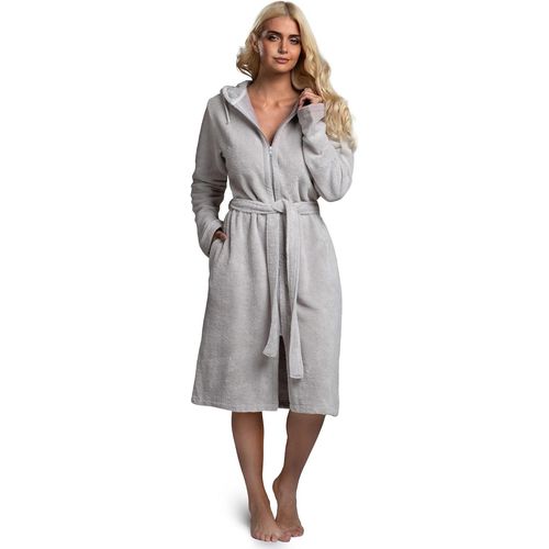 Peignoir De Bain Femme Avec Fermeture Eclair Zip-Peignoir Femme Avec Capuche En Coton Oekotex Ultra Doux-Robe De Chambre Femme
