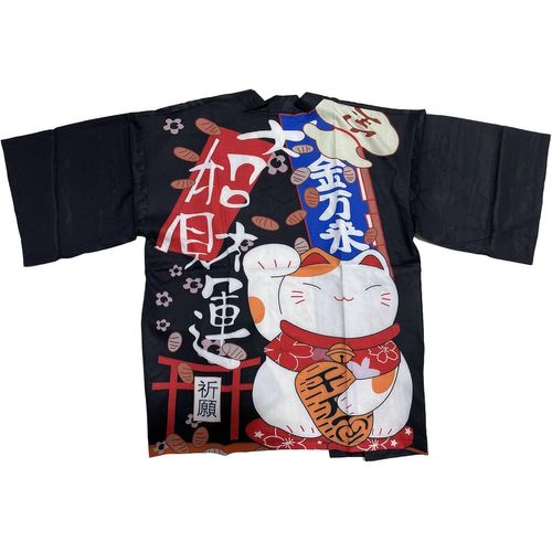 Cardigan Kimono Imprimé Châle Japonais Pour Femme-Haut Ample À Manches 3/4