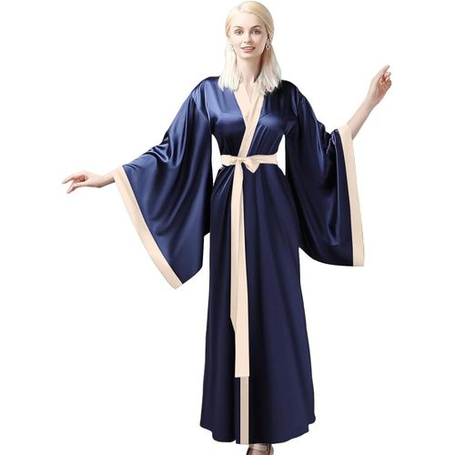 Robe De Chambre Kimono Longue En Soie Pour Femme,Robe De Chambre De Mariage,Robe De Bain En Satin,Vêtements De Nuit,Vêtements De Détente,Grande Taille