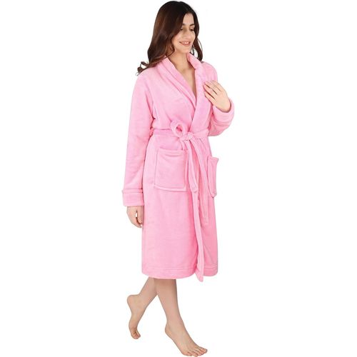 Robe De Chambre À Col Châle Pour Femme,Vêtements De Nuit Et D'intérieur Doux Et Douillets
