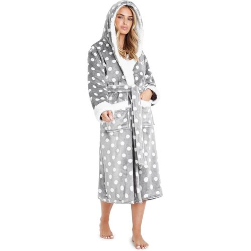 Robe De Chambre Femme,Peignoir À Capuche Super Doux En Polaire